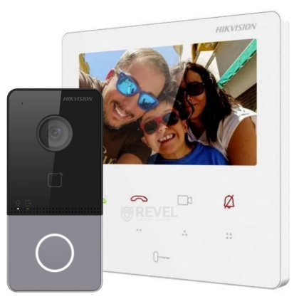 Комплект 4" IP WiFi домофона и WiFi панели вызова Hikvision DS-WF61-CR-KIT White (мобильное приложение и удаленный доступ)