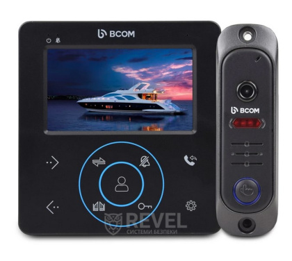Комплект видеодомофона 4" и видеопанели BCOM BD-480M Kit (White / Black)