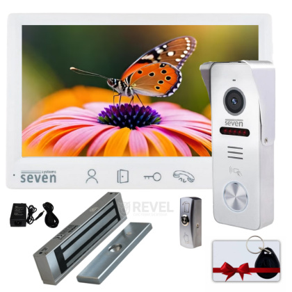 Комплект контроля доступа с домофоном и электрозамком SEVEN DP–7571 Office Kit (white / black)