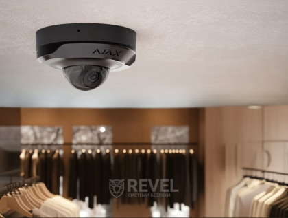 5Мп IP камера видеонаблюдения Ajax DomeCam Mini black (4мм) с микрофоном и возможностями искусственного интеллекта
