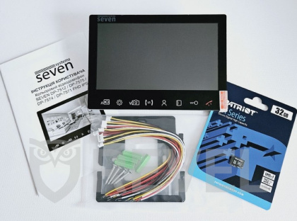 Комплект FHD IPS домофона 7 дюймов с вызывной панелью со считывателем карт SEVEN DP–7575 Key Kit black
