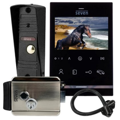 Комплект домофона с электромеханическим замком SEVEN DP–7542 Lock Kit black Комплект домофона с электромеханическим замком SEVEN DP–7542 Lock Kit black
