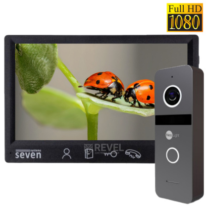 Комплект Full HD видеодомофона с детекцией и записью видео SEVEN DP–7571FHD-Neo Kit box (black)