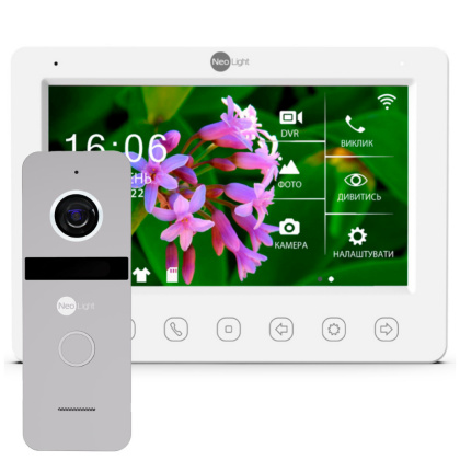 Комплект Wi-Fi FHD домофона с дозвоном на телефон и записью Neolight NeoKIT HD WF White (Kappa+ HD WF + Solo FHD) Комплект Wi-Fi FHD домофона с дозвоном на телефон и записью Neolight NeoKIT HD WF White (Kappa+ HD WF + Solo FHD)