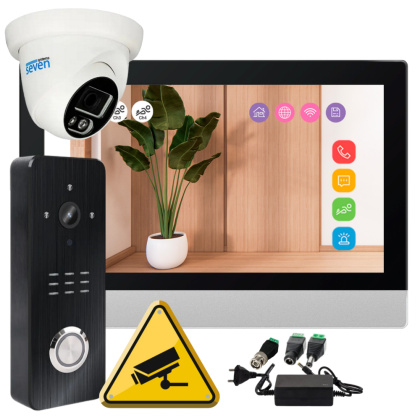 Wi-Fi домофон с дополнительной камерой SEVEN DP-7579 Cam Kit black (AI детекция человека, дозвон на телефон, Tuya Smart)