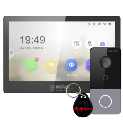 IP Wi-Fi видеодомофон 10 дюймов и Wi-Fi панель вызова Hikvision DS-KH85-CR-KIT (мобильное приложение и удаленный доступ)