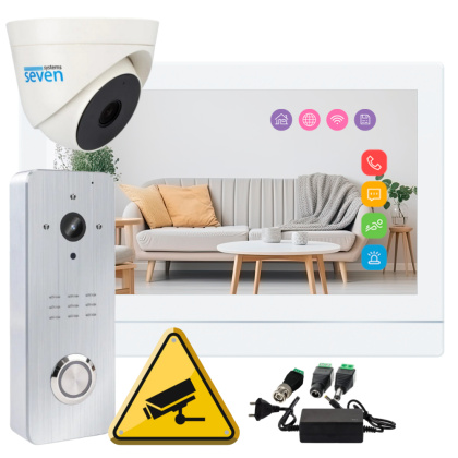 Wi-Fi домофон с дополнительной камерой SEVEN DP-7576 Cam Kit white (AI детекция человека, дозвон на телефон, Tuya Smart) Wi-Fi домофон с дополнительной камерой SEVEN DP-7576 Cam Kit white (AI детекция человека, дозвон на телефон, Tuya Smart)
