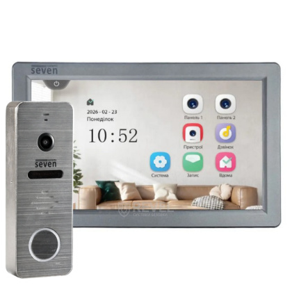 Комплект FHD IPS видеодомофона 7 дюймов и FHD панели вызова SEVEN DP-7570 FHD Kit Grey