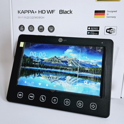 Wi-Fi домофон для частного дома с электромеханическим замком NeoLight Smart Home Black (Kappa + HD WF с записью и дозвоном на телефон)