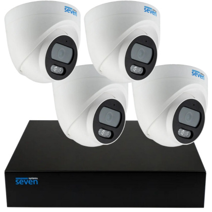 Комплект на четыре 2Мп IP PoE купольные камеры со звуком для помещения SEVEN IP-7212PAI-2MP-4MIC Комплект на четыре 2Мп IP PoE купольные камеры со звуком для помещения SEVEN IP-7212PAI-2MP-4MIC