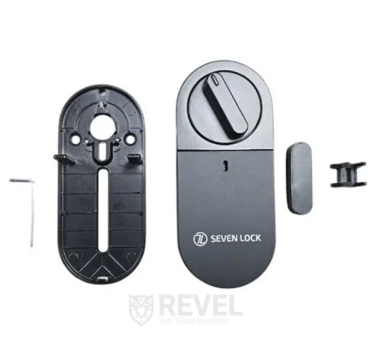 Умный дверной электромоторный замок SEVEN LOCK SL-7772BM (на уже установленный механический замок)