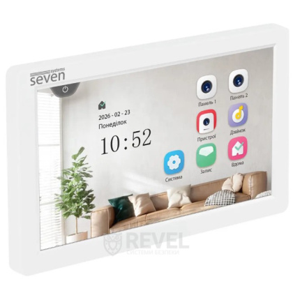 Домофон для частного дома с электромеханическим замком SEVEN DP-7570 FHD Home-Lock White
