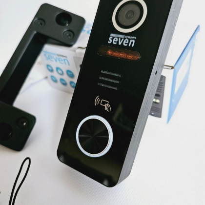 Комплект Wi-Fi домофона 7 дюймов и вызывной панели со считывателем SEVEN DP-7576 Key Kit black