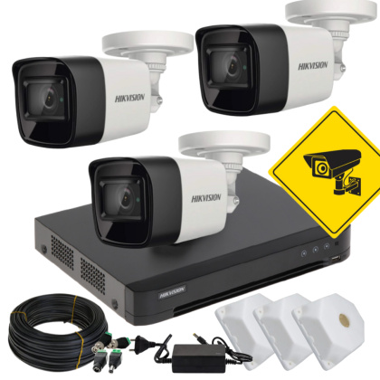 Уличное 5Мп Ultra-Low Light видеонаблюдение с детекцией людей и авто Hikvision DS-16H8T-5MP-3OUT