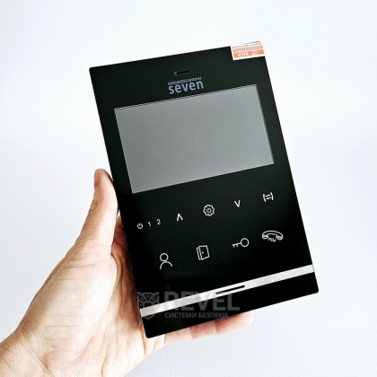 Комплект домофона SEVEN DP–7542 black с записью видео по движению 