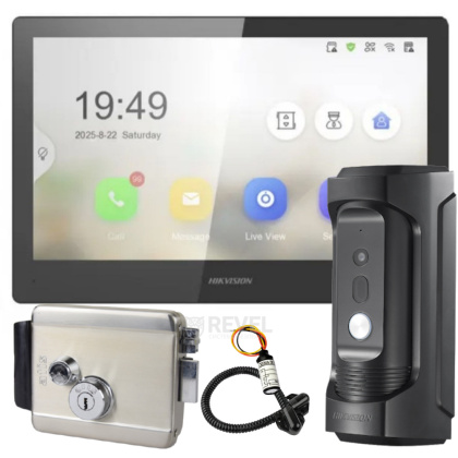 Комплект 10" IP Wi-Fi домофона с электромеханическим замком и управлением со смартфона HikVision DS-KH85-VP-EM