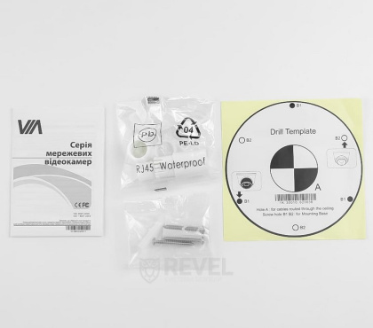 Комплект 4Мп IP PoE видеонаблюдения на 4 купольные камеры IP66 со звуком VIA SECURITY VS-D24AS-4MP-4MIC