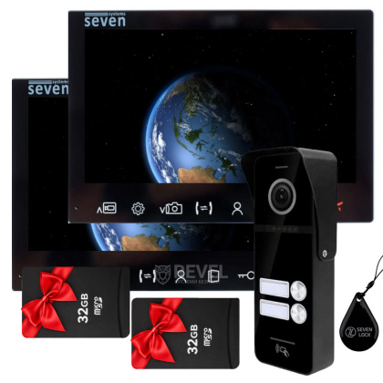 Домофон на 2 квартиры Seven Kit-2-Units-Pro — комплект на два 7" IPS домофона с записью и одну FullHd видеопанель