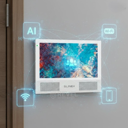 Wi-Fi видеодомофон с AI-детекцией движения и переадресацией вызова на мобильное приложение Slinex Sonik AI Kit white