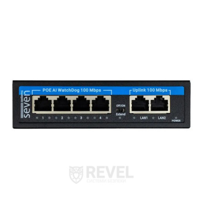 PoE коммутатор (switch) 4 порта SEVEN P-7324