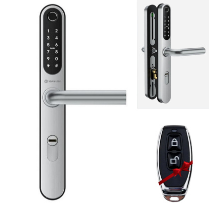 Умный дверной биометрический замок SEVEN LOCK SL-7761BF silver (без врезной части)