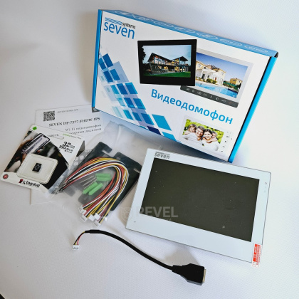 Wi-Fi домофон с дополнительной камерой Seven DP-7577 Video Kit white (запись видео, дозвон на телефон, поддержка Tuya Smart)