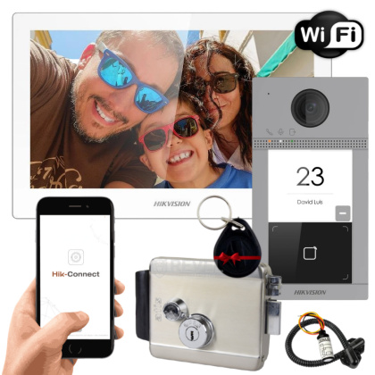 Беспроводной WiFi домофон с замком Hikvision DS-WF63-KV2R-EM White (управления замком и воротами, дозвон на телефон)