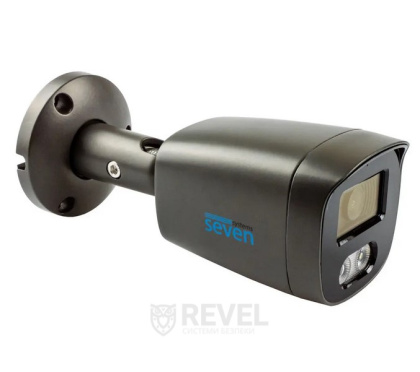 5Мп уличная IP видеокамера с микрофоном и двойной подсветкой SEVEN IP-7225PA-DL black (2,8 мм)