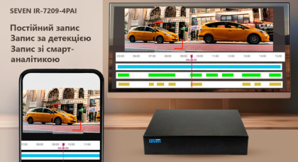 IP 5Мп РоЕ видеонаблюдение на 4 уличные камеры с микрофоном и аналитикой SEVEN IP-7225AI-5MP-4OUT