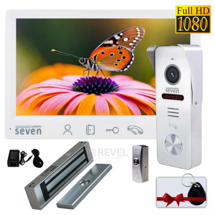 Комплект контроля доступа с домофоном и электрозамком Seven Office-Lock (white / black)