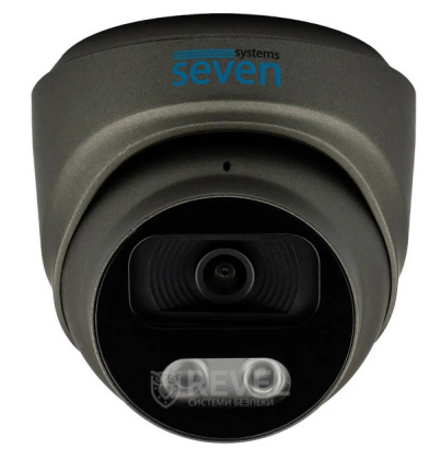 5Мп купольная IP PoE видеокамера со встроенным микрофоном SEVEN IP-7215PA PRO black (2,8 мм)