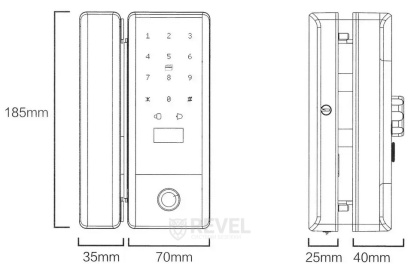 Умный биометрический замок на стеклянные двери SEVEN LOCK SL-7776BF black