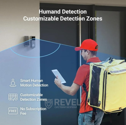 3Мп Wi-Fi дверной звонок Ezviz HP3 Pro (CS-HP3) с аккумулятором и солнечной панелью