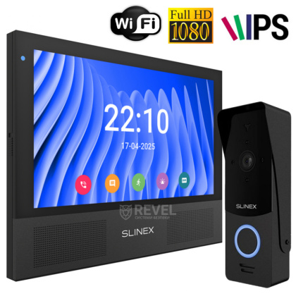 Wi-Fi видеодомофон с AI-детекцией движения и переадресацией вызова на мобильное приложение Slinex Sonik AI Kit black