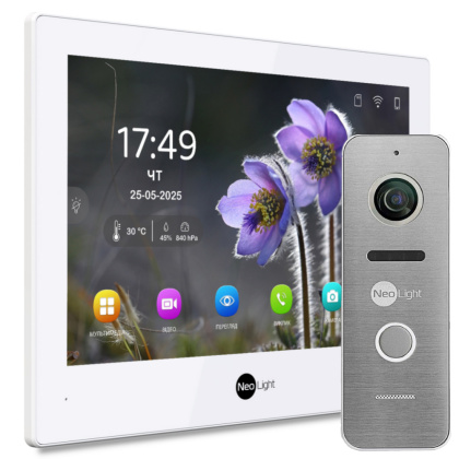 FullHD комплект Wi-Fi видеодомофона NeoLight Alpha Hybrid HD Kit Pro White (панель Prime FHD) — дозвон на телефон и запись видео FullHD комплект Wi-Fi видеодомофона NeoLight Alpha Hybrid HD Kit Pro White (панель Prime FHD) — дозвон на телефон и запись видео