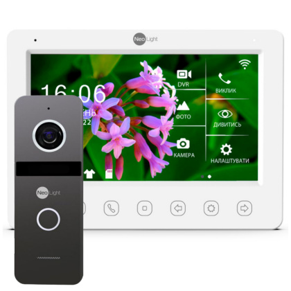 Комплект Wi-Fi FHD домофона с дозвоном на телефон и записью Neolight NeoKIT HD WF White (Kappa+ HD WF + Solo FHD) Комплект Wi-Fi FHD домофона с дозвоном на телефон и записью Neolight NeoKIT HD WF White (Kappa+ HD WF + Solo FHD)