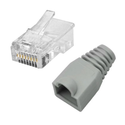 Набор коннектор неэкранированный RJ45 (10 шт) + колпачок серый (10 шт) Набор коннектор неэкранированный RJ45 (10 шт) + колпачок серый (10 шт)