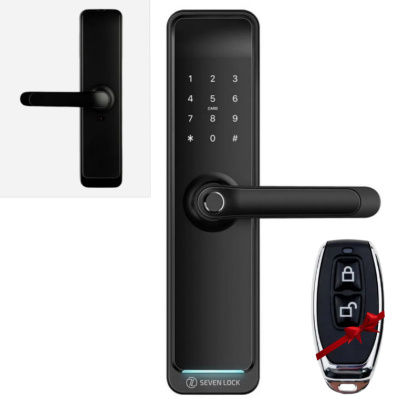 Умный дверной биометрический замок SEVEN LOCK SL-7767BF black (без врезной части)