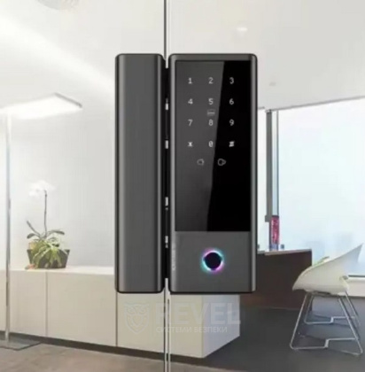 Умный биометрический замок на стеклянные двери SEVEN LOCK SL-7776BF black