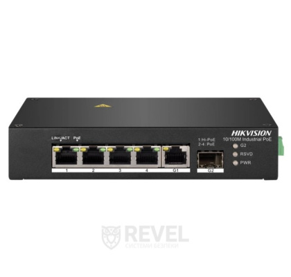 Коммутатор 4 порта неуправляемый Hikvision DS-3T0306HP без БП