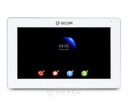 Комплект 7" сенсорного видеодомофона с детектором движения BCOM BD-770FHD White Kit