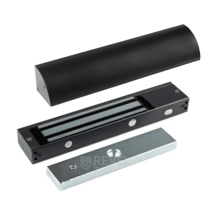 Замок электромагнитный 280 кг SEVEN ML-7750 black + уголок SEVEN LB-7751-LC black