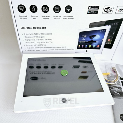 FullHD комплект Wi-Fi видеодомофона NeoLight Alpha Hybrid HD Kit Pro White (панель Prime FHD) — дозвон на телефон и запись видео