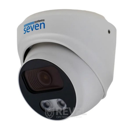 2Мп купольная IP видеокамера с микрофоном и двойной подсветкой SEVEN IP-7212PA-DL white (2,8 мм)