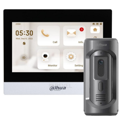 Комплект 7" IP Wi-Fi видеодомофона и антивандальной панели вызова Dahua DHI-WF86-VP-KIT (дозвон и управление с телефона) Комплект 7" IP Wi-Fi видеодомофона и антивандальной панели вызова Dahua DHI-WF86-VP-KIT (дозвон и управление с телефона)