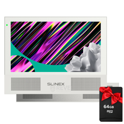 Видеодомофон с сенсорным IPS экраном и записью Slinex Sonik 7 (White + сменные панели) + SD карта 64Гб в подарок!