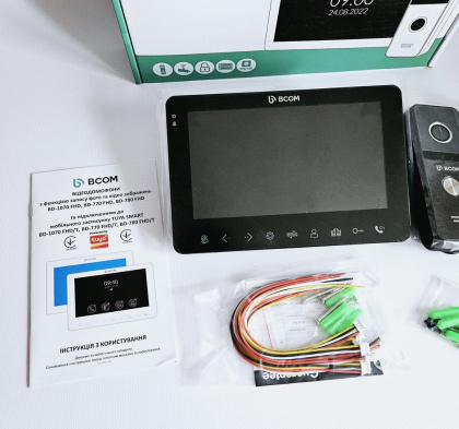Домофон для частного дома с электромеханическим замком BCOM BD-780FHD Black Kit Home (запись видео по детекции)