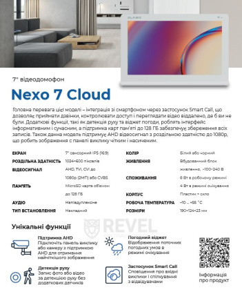 Комплект Wi-Fi видеодомофона Slinex Nexo 7 Cloud Kit Black (детекция движения и дозвон на смартфон)