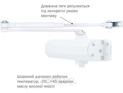 Доводчик дверей с ветровым тормозом RYOBI 2000 D-2005V GLOSSY_WHITE
