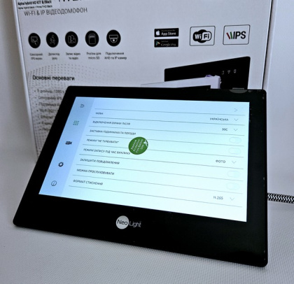 FullHD комплект Wi-Fi видеодомофона NeoLight Alpha Hybrid Black + панель SOLO FHD (дозвон на телефон и запись видео)